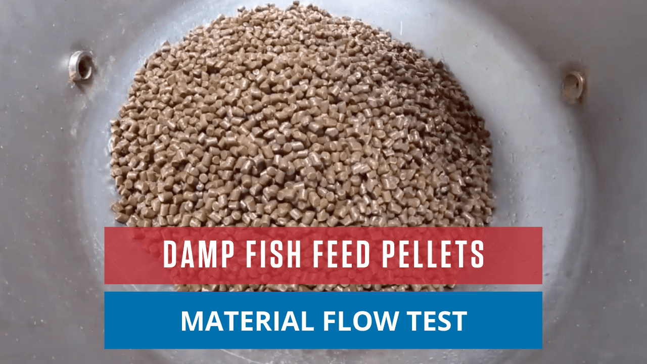 Damp Fish Feed Pellets Material Flow Test Damp Fish Feed Pellets Material Flow Test